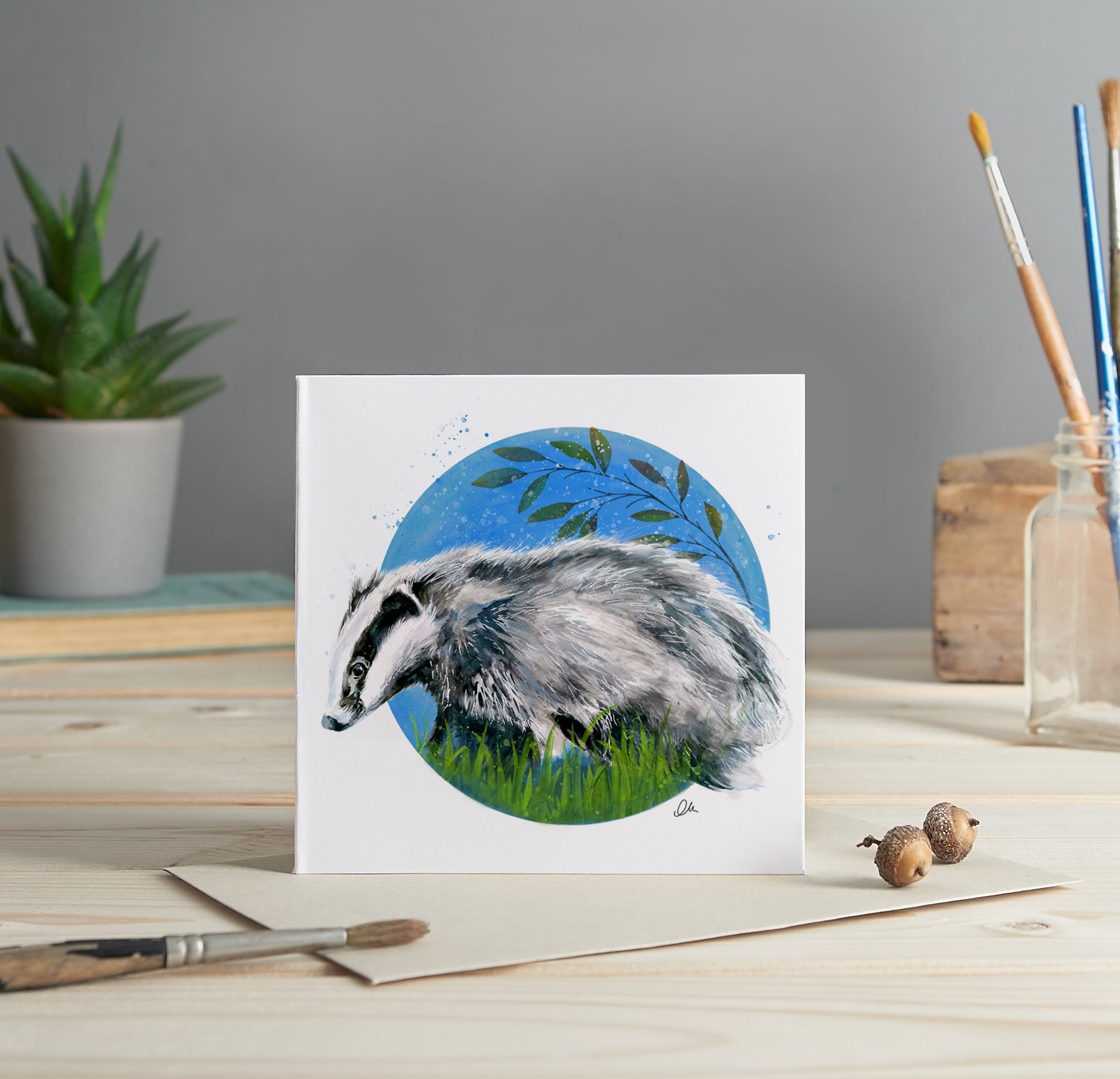 Badger greeting card