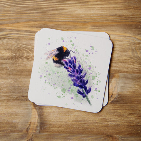 Bee with lavender coaster