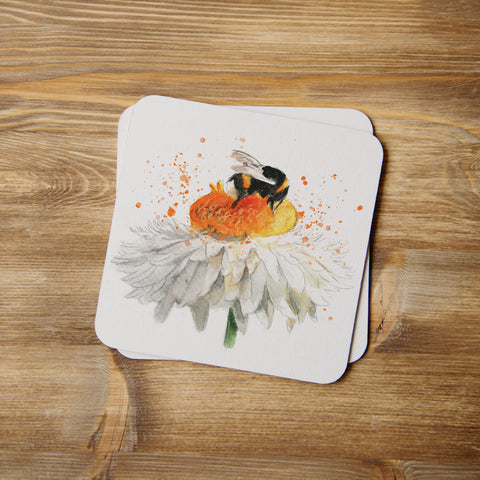 Bee with Straw flower coaster