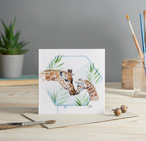 Giraffes greeting card