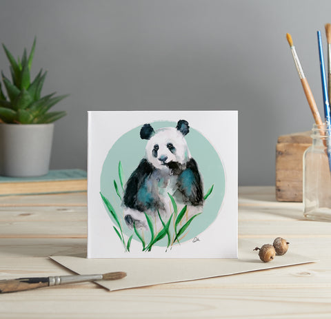 Panda illustrated greeting card