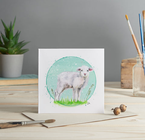 Lamb illustrated greeting card
